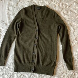 J. Crew Olive Cashmere blend Cardigan, Size XS